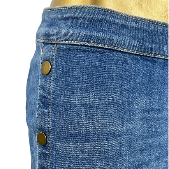 New York & Co Soho Side Snap Break Away Wide Leg Jeans Cotton Size 4 Blue - Picture 8 of 16